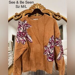 SEE & BE SEEN Brown & Pink Floral Design M/L
